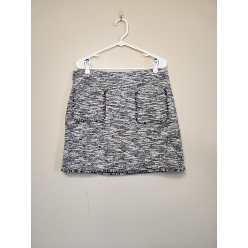 LOFT Fringe Tweed Skirt with Pockets Womens Size Large‎ Black and Pink